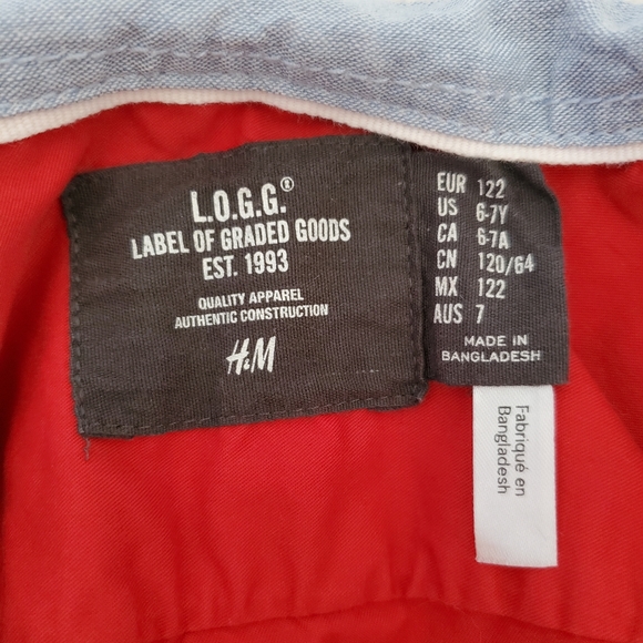 L.O.G.G. Button-Down Long Sleeves Shirt, Boys, Size US 6-7Y - Picture 8 of 8